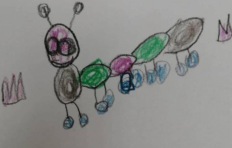 آموزش نقاشی کرم با شکل دایره 7