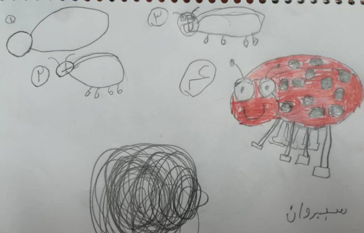 آموزش نقاشی کفشدوزک 3