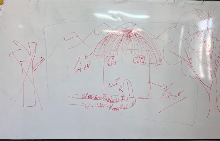 آموزش نقاشی کلبه کاه گلی 1