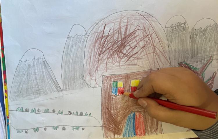 آموزش نقاشی کلبه کاه گلی 8