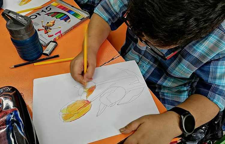 آموزش نقاشی گل پایه چهارم 5