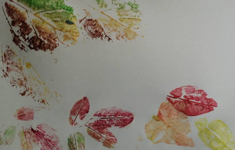 آموزش چاپ برگ با رنگ اکرلیک