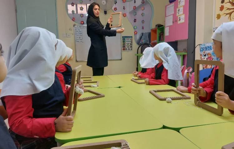 آموزش چله کشی روی دار قالی 1