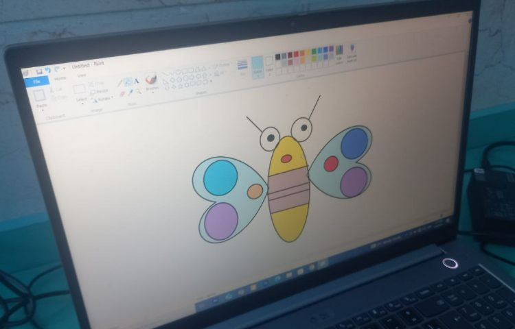 آموزش کامپیوتر : کشیدن پروانه در محیط paint 6