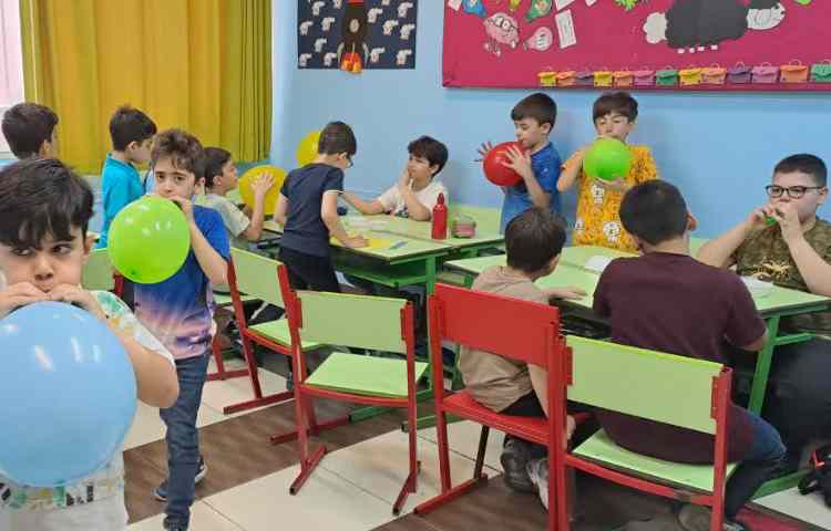 آموزش کسر با بازی با بادکنک 5