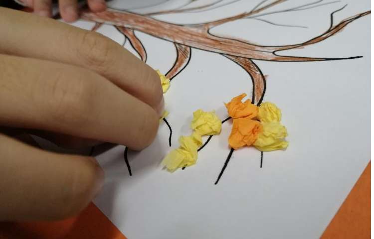 آموزش کلاژ درخت پاییزی 2