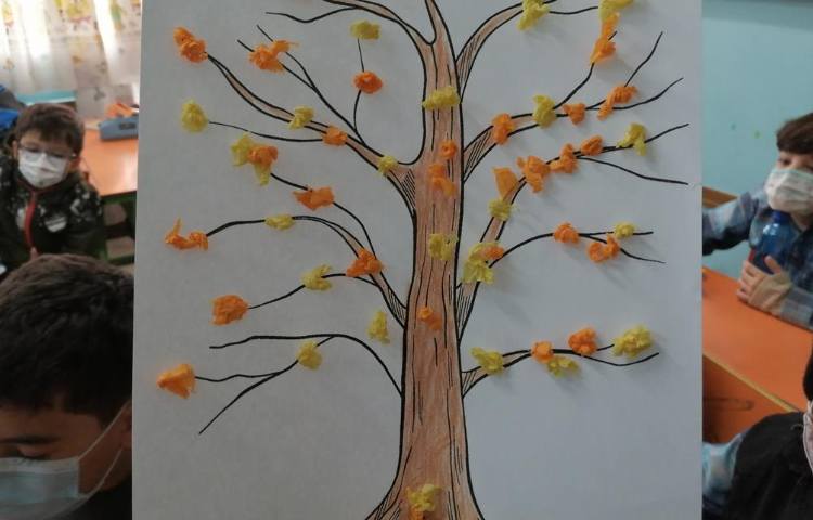 آموزش کلاژ درخت پاییزی 5