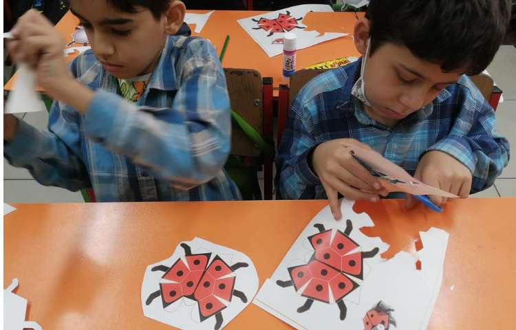 آموزش کلاژ کفشدوزک