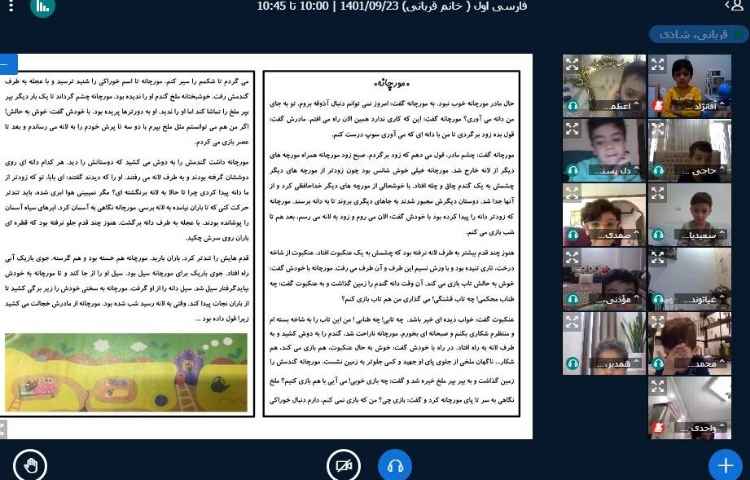 :اجرای طرح بیدپا در کلاس های آنلاین