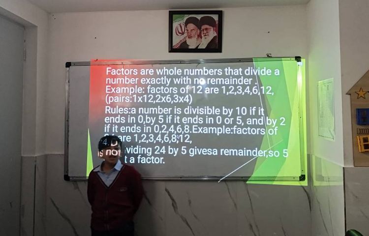 ارائه‌ی دانش‌آموزان در زنگ Math 5