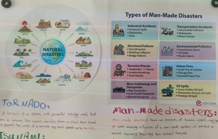 ارائه‌ی پروژه ی علوم در مورد بلایای طبیعی و انسانی در زنگ Science 3