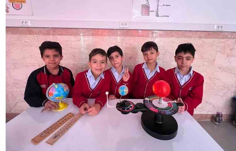 ازمایشگاه درک عینی پیدایش شب و روز و تغییرات دما 5