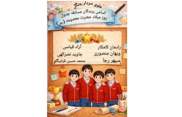 اسامی برندگان مسابقه جدول 1
