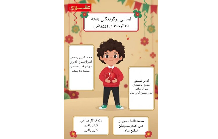 اسامی برگزیدگان هفته فعالیت های پرورشی