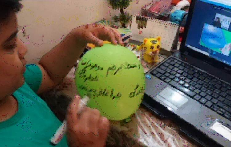 املای بادکنکی بصورت مجازی در پایه سوم 2