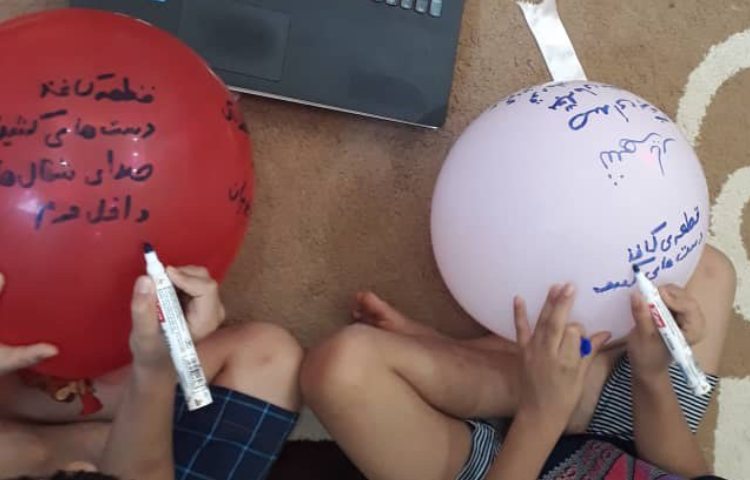 املای بادکنکی بصورت مجازی در پایه سوم 4