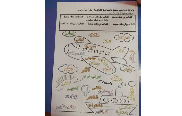 املای تلفیقی فارسی و محیط و مساحت 5