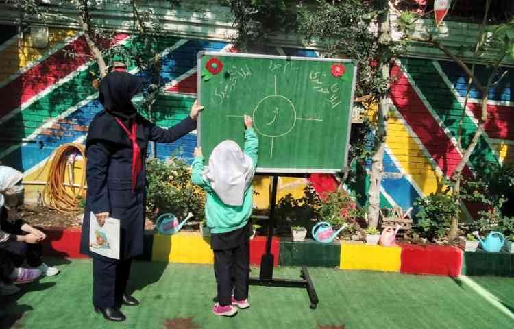 املای خورشیدی در حیاط دبستان 2