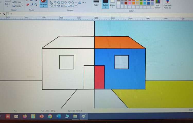 انجام تمرین صفحه 26 کتاب رایانه، کار با ابزار سطل رنگ و قطره چکان 1