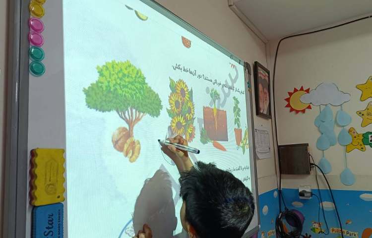 انجام دادن صفحات کتاب علوم توسط دانش‌آموزان 2