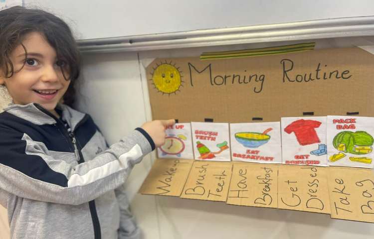 انجام فعالیت مربوط به Daily routine 1