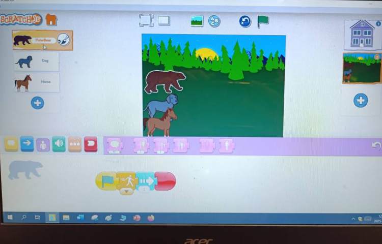 انجام پروژه شماره دو اسکرچ جونیور مسابقه حیوانات 3