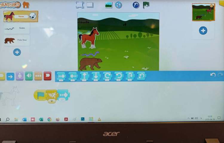 انجام پروژه شماره دو اسکرچ جونیور مسابقه حیوانات 3