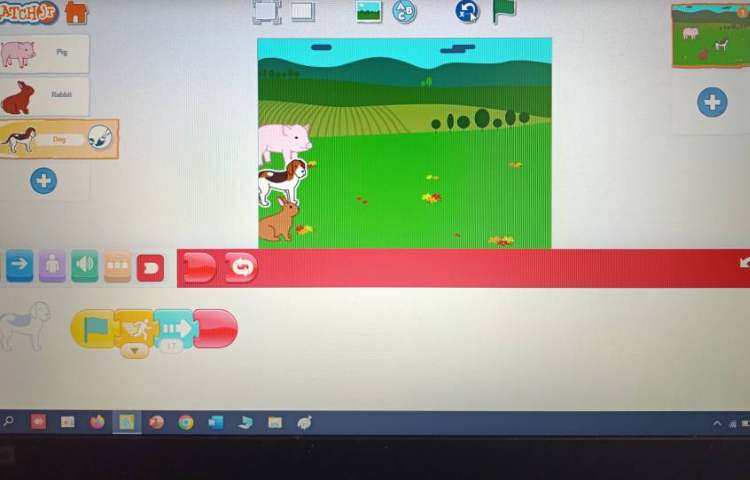 انجام پروژه شماره دو اسکرچ جونیور مسابقه حیوانات 3