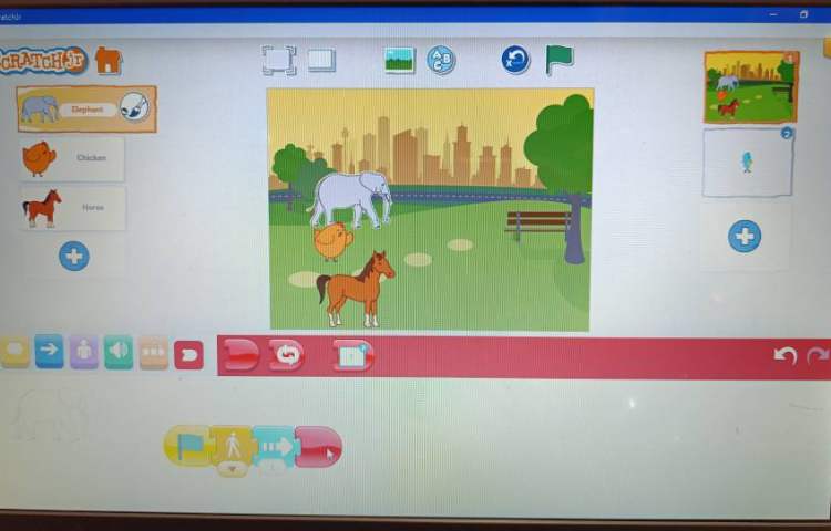 انجام پروژه شماره دو اسکرچ جونیور مسابقه حیوانات 4