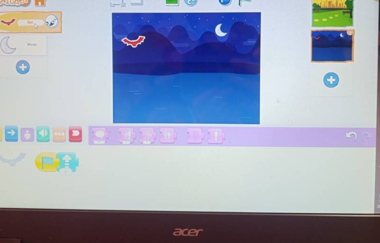 انجام پروژه شماره سه و چهار اسکرچ جونیور غروب آفتاب طلوع ماه 1