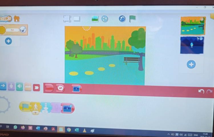 انجام پروژه شماره سه و چهار اسکرچ جونیور غروب آفتاب طلوع ماه 3