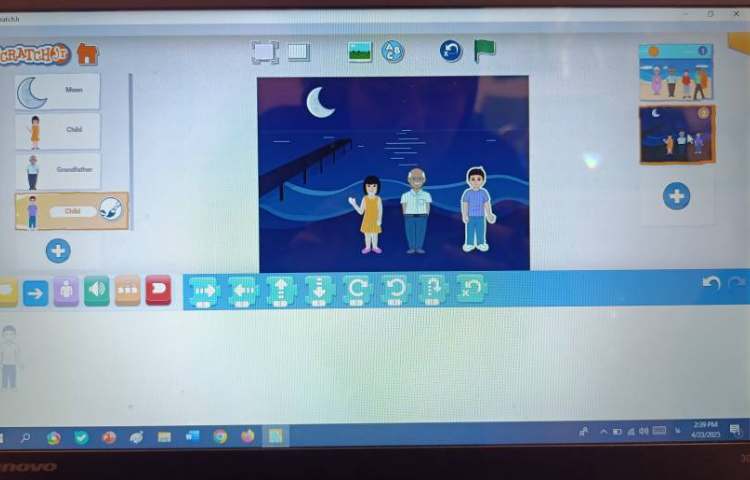 انجام پروژه شماره سه و چهار اسکرچ جونیور غروب آفتاب طلوع ماه