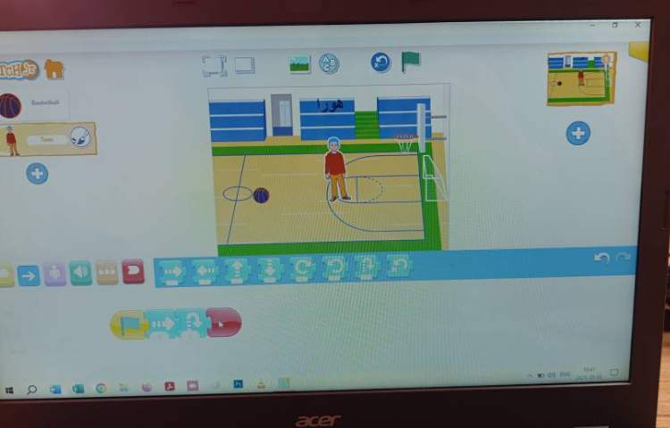 انجام پروژه شماره شش اسکرچ جونیور بازی بسکتبال