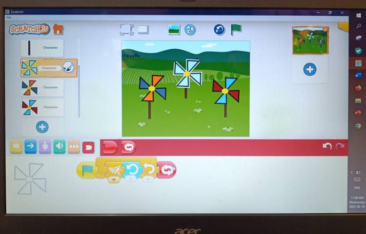 انجام پروژه شماره پنج اسکرچ جونیور باد و فرفره 4