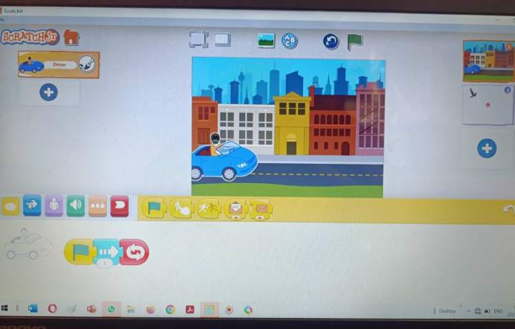 انجام پروژه شماره یک اسکرچ جونیور حرکت ماشین در خیابان 1