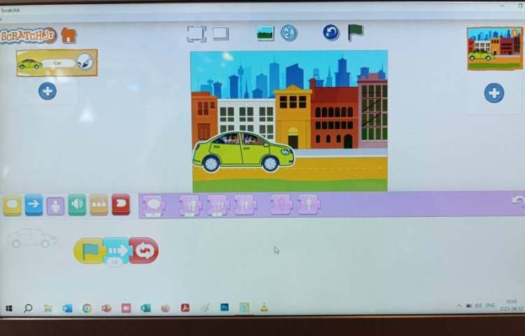 انجام پروژه شماره یک اسکرچ جونیور حرکت ماشین در خیابان 1