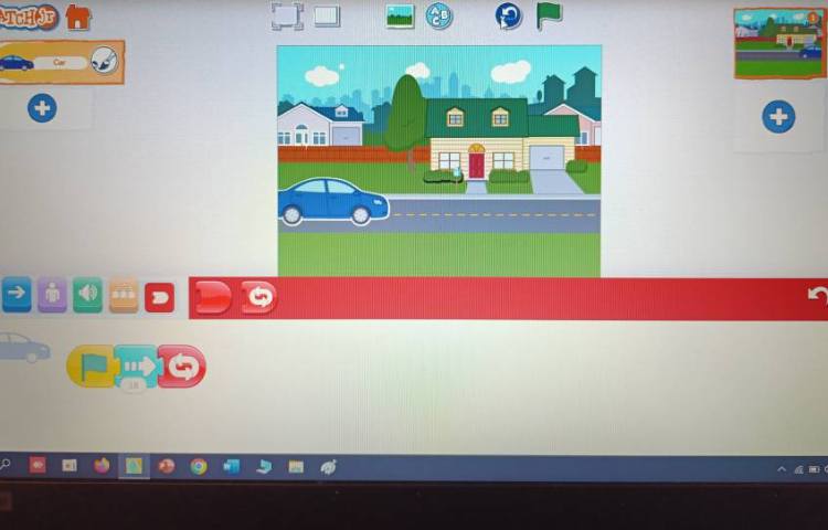 انجام پروژه شماره یک اسکرچ جونیور حرکت ماشین در خیابان 2