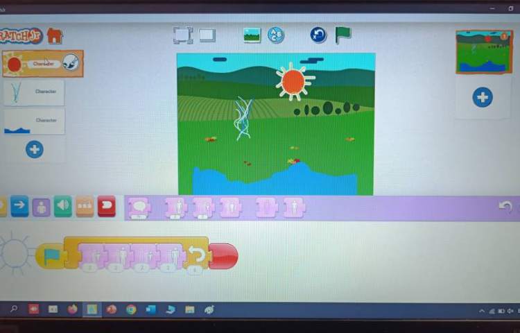 انجام پروژه شماره یک اسکرچ جونیور چرخه آب 1