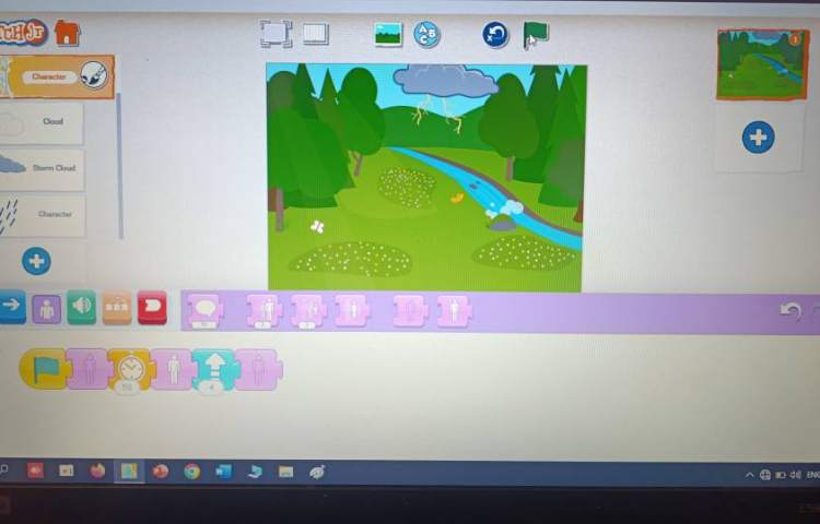 انجام پروژه شماره یک اسکرچ جونیور چرخه آب 2