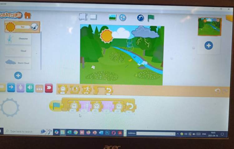 انجام پروژه شماره یک اسکرچ جونیور چرخه آب 5