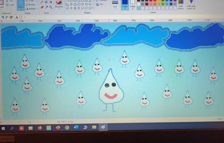 انجام پروژه شماره 3 کتاب رایانه، کشیدن قطره باران 1