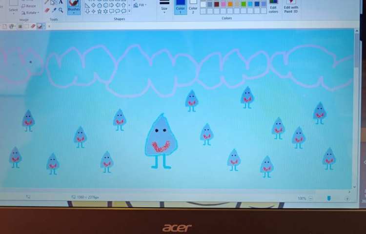 انجام پروژه شماره 3 کتاب رایانه، کشیدن قطره باران 2