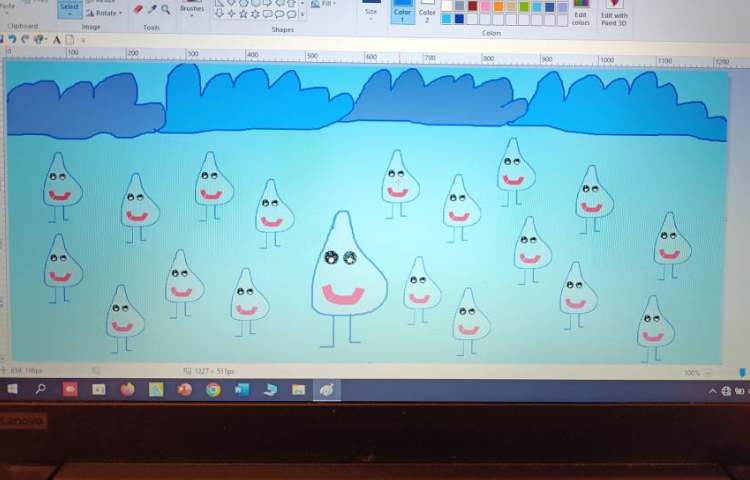 انجام پروژه شماره 3 کتاب رایانه، کشیدن قطره باران 2