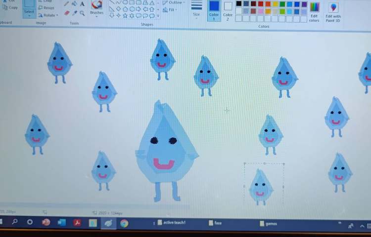 انجام پروژه شماره 3 کتاب رایانه، کشیدن قطره باران 3