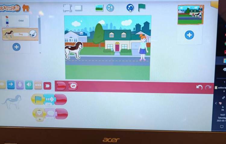 انجام پروژه های شماره شش و هشت اسکرچ جونیور بازی بسکتبال و سگ سخنگو 1