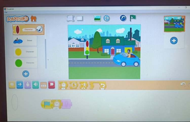 انجام پروژه های شماره شش و هشت اسکرچ جونیور چراغ راهنمایی و زیر دریا 1