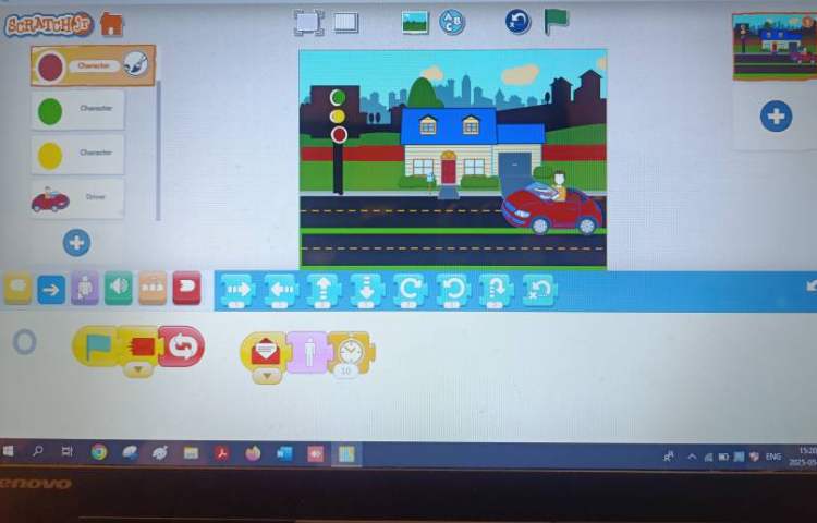 انجام پروژه های شماره شش و هشت اسکرچ جونیور چراغ راهنمایی و زیر دریا 1