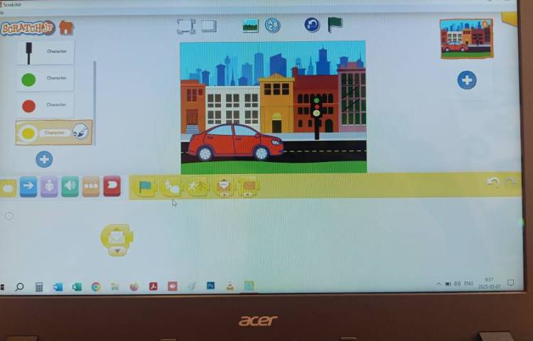 انجام پروژه های شماره شش و هشت اسکرچ جونیور چراغ راهنمایی و زیر دریا 5