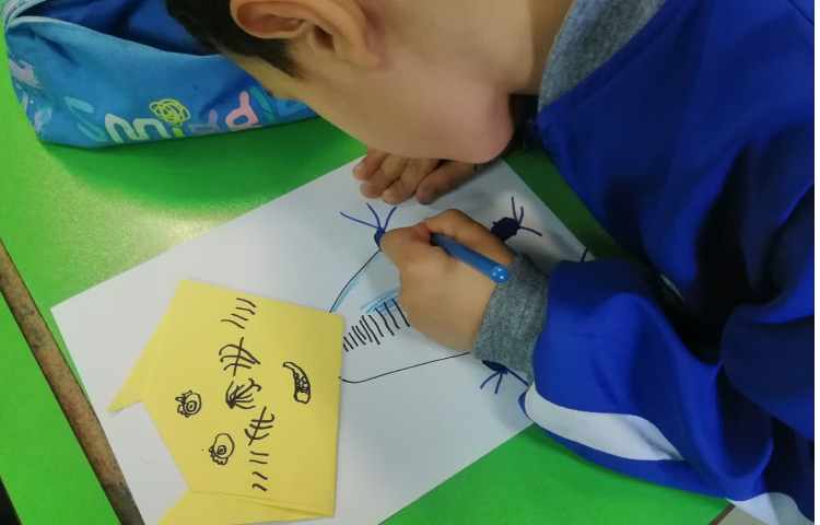 اوریگامی سر گربه همراه با نقاشی 5