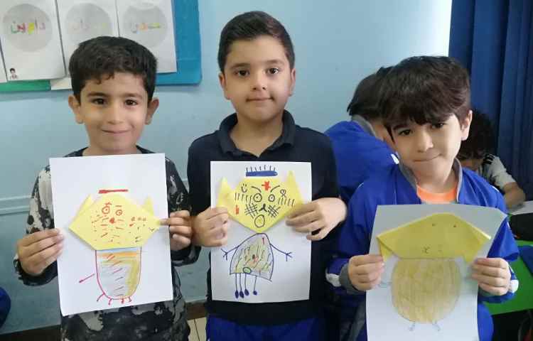 اوریگامی سر گربه همراه با نقاشی 6